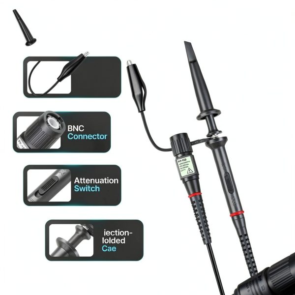 Hantek PP-200 Oscilloscope Probes 200MHz Pack of 2 x1/x10 Attenuation-6