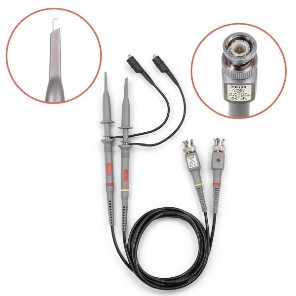 Universal Oscilloscope Probe Thsinde 100MHz Grey 2‑Piece Kit with BNC-1