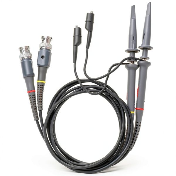 2pcs P6020 Upgraded Oscilloscope Clip Probes Kit 20MHz Fully Insulated BNC End Probe with Accessories Kit 1X 10X (Pack of 2)-5
