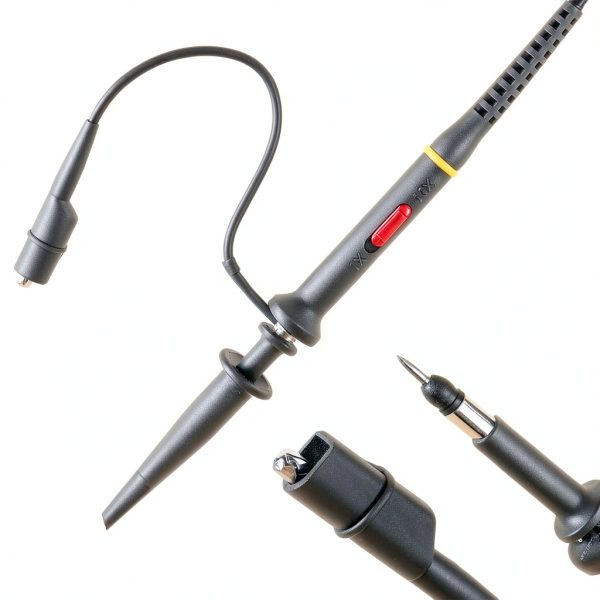 2pcs P6020 Upgraded Oscilloscope Clip Probes Kit 20MHz Fully Insulated BNC End Probe with Accessories Kit 1X 10X (Pack of 2)-2