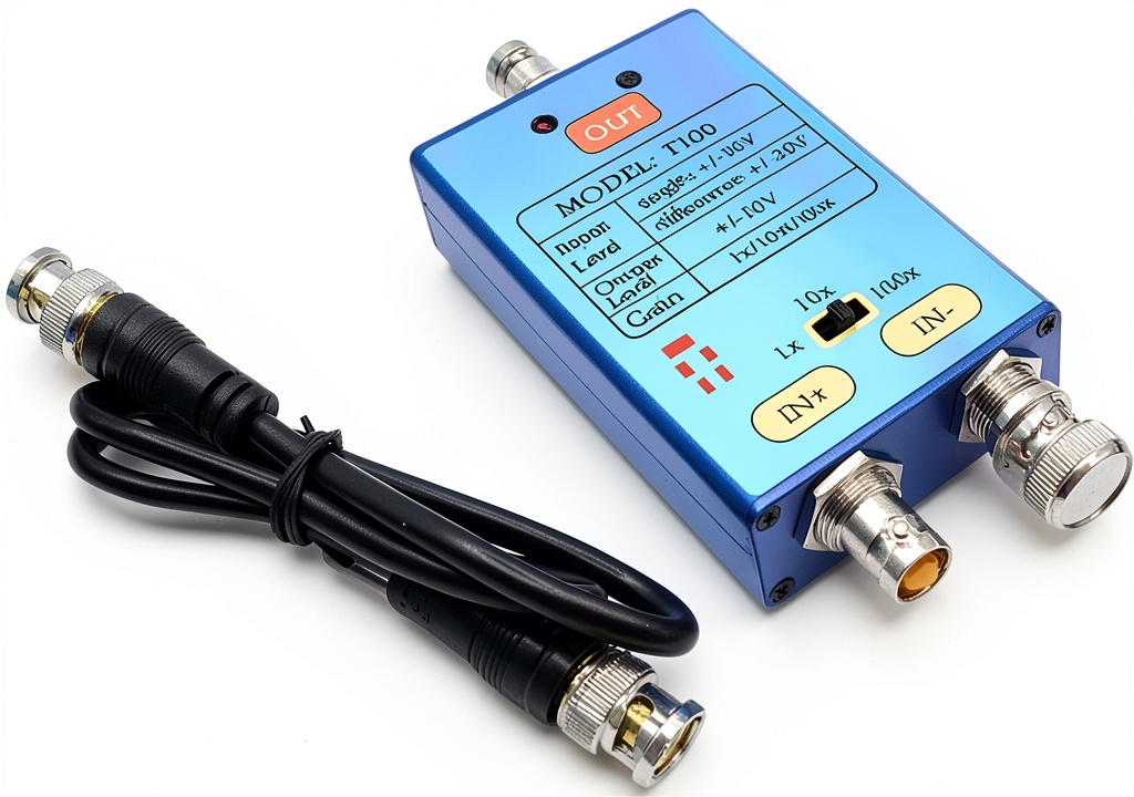 Installing T100 USB‑C Rechargeable Differential Probe on a cluttered workbench